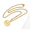 Brass Clear Cubic Zirconia Curb Chain Constellation Pendant Medal Necklaces for Women NJEW-U010-01G-05-2