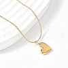304 Stainless Steel Pendant Necklaces for Women NJEW-U040-02B-G-3