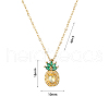 Pineapple Stainless Steel Light Topaz Rhinestone Pendant Necklaces for Women WG65275-01-2