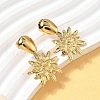 Flower 304 Stainless Steel Dangle Stud Earrings EJEW-C142-03G-3