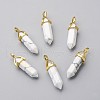 Natural Howlite Double Terminated Pointed Pendants G-G902-B21-4