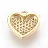 Brass Micro Pave Cubic Zirconia Charms KK-O112-08G-2