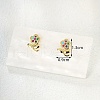 Chic and Elegant Flower Stainless Steel Cubic Zirconia Stud Earrings HS7068-4