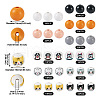 160Pcs 11 Styles Printed Cat & Dog Wood Beads WOOD-TA0001-74-4