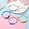 Natural & Synthetic Gemstone Chip Bead Braided Bracelets for Women BJEW-JB09992-2