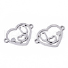Tarnish Resistant Valentine's Day 201 Stainless Steel Links Connectors STAS-N091-114-2