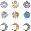 SUPERFINDINGS 9Pcs 9 Style 304 Stainless Steel Pendants STAS-FH0001-66-1