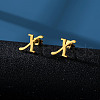201 Stainless Steel Stud Earrings WG24A34-24-1