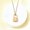 304 Stainless Steel Rolo Chain Pendant Necklaces NJEW-S444-01G-04-2