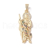 Brass Clear Cubic Zirconia Pendants KK-Z050-03G-02-1