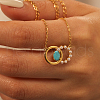 Elegant 925 Sterling Silver & Imitation Pearl Double Circle Pendant Necklaces for Women GR8670-3