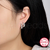 Rhodium Plated 925 Sterling Silver Micro Pave Cubic Zirconia Hoop Earrings KY3398-1-2