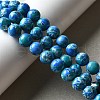 Dyed Natural Magnesite Beads Strands G-L617-D01-8mm-07-1