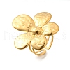 Flower 304 Stainless Steel Adjustable Cuff Rings for Women RJEW-M103-04C-G-2
