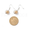 Natural Lava Rock Essential Oil Diffuser Dangle Earrings EJEW-JE05021-3