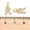 Brass Micro Pave Clear Cubic Zirconia Charms KK-ZX025-07R-3