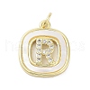 Rack Plating Brass Micro Pave Clear Cubic Zirconia Pendants KK-E102-33G-R-1