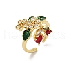 Brass Micro Pave Cubic Zirconia Cuff Rings for Women RJEW-F182-08A-G-4