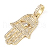 Brass Micro Pave Cubic Zirconia Pendants KK-R224-09G-2