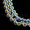 Electroplate Glass Beads Strands GLAA-Q105-01B-3