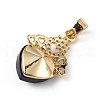 Real 18K Gold Plated Rack Plating Brass Micro Pave Clear Cubic Zirconia Pendants KK-C015-30G-16-3