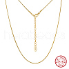 925 Sterling Silver Round Snake Chain Necklaces for Women NJEW-H048-07G-3