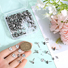 SOFPLATE 100Pcs Flat Round Stainless Steel Stud Earring Settings STAS-SP0001-61A-P-3