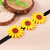 Felt 3 Sunflower Chokler Necklaces for Women FS-WG49D9B-01-3