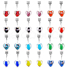 24Pcs 12 Colors Handmade Luminous Lampwork European Dangle Charms PALLOY-AB00087-1