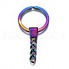 Rainbow Color Alloy Split Key Rings PALLOY-S180-229-NR-3