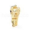 Brass Micro Pave Clear Cubic Zirconia Pendants ZIRC-L091-092G-2