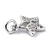 Brass Micro Pave Cubic Zirconia Charms ZIRC-F131-09P-3