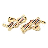 Rack Plating Brass Enamel Connector Charms KK-K332-33G-02-3