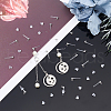 DICOSMETIC 50Pcs Transparent Painless Prevent Allergy Resin Stud Earring Findings with Stainless Steel Findings KY-DC0001-03-3