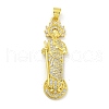 Priest Rack Plating Brass Micro Pave Cubic Zirconia Pendants KK-G513-88G-1