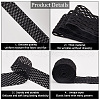 Gorgecraft 5M Flat Black Color Polyester Wave Elastic Cord OCOR-GF0003-85A-6