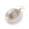 Natural Cowrie Shell Dyed Pendants X-PALLOY-JF01206-4