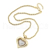 Heart Brass Micro Pave Clear Cubic Zirconia Pendant Necklaces for Women NJEW-S385-04B-G-3