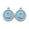 Platinum Plated Alloy Enamel Charms X-ENAM-S118-04G-P-1