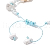 Synthetic Turquoise & Magnesite Braided Bead Bracelets BJEW-JB11678-4