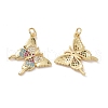 Brass Cubic Zirconia Pendants KK-G453-22G-1