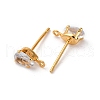 Brass Micro Pave Cubic Zirconia Stud Earring Findings KK-F898-14A-G-3