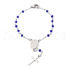 Glass Beads Rosary Bracelets BJEW-A032-04P-03-2