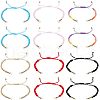  12Pcs 6 Colors Half Finished Braided Nylon Thread Bracelets AJEW-NB0003-62-1