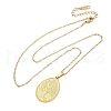 Oval Tree of Life 304 Stainless Steel Pendant Necklaces NJEW-M096-10G-3
