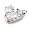 Brass Micro Pave Cubic Zirconia Pendants ZIRC-P113-05P-2