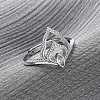 Brass Micro Pave Cubic Zirconia Adjustable Finger Rings for Women RJEW-M099-03P-2