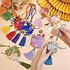  9Pcs 9 Colors Flower Pattern Brocade Bag Tassel Pendant Decorations HJEW-NB0001-97-3