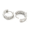Rack Plating Brass Micro Pave Cubic Zirconia Hoop Earring Findings EJEW-C102-21A-P-2