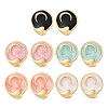 304 Stainless Steel Enamel Stud Earrings STAS-D368-05G-2